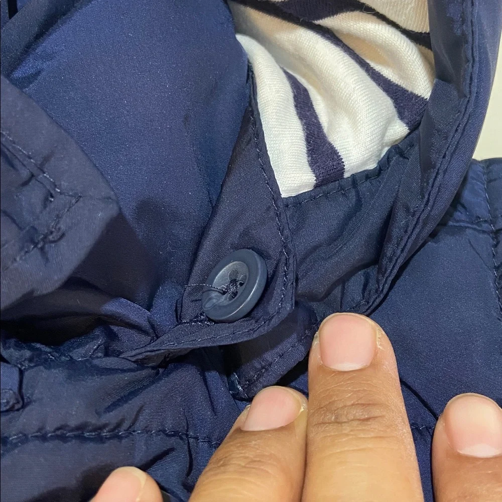 Baby GAP Kids Navy Puffer Jacket with Striped Lining Size 0-6 Months